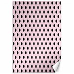 Polka Dots - Black on Piggy Pink Canvas 24  x 36 