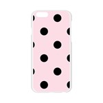 Polka Dots - Black on Piggy Pink Apple iPhone 6/6S Silicone Case (Transparent)