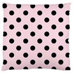 Polka Dots - Black on Piggy Pink Standard Flano Cushion Case (Two Sides)
