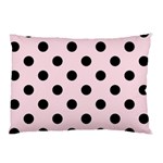 Polka Dots - Black on Piggy Pink Pillow Case (Two Sides)