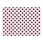 Polka Dots - Black on Piggy Pink Double Sided Flano Blanket (Mini)