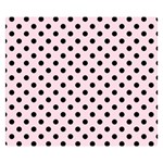 Polka Dots - Black on Piggy Pink Double Sided Flano Blanket (Small)