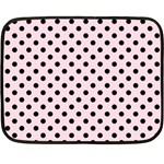 Polka Dots - Black on Piggy Pink Fleece Blanket (Mini)