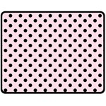 Polka Dots - Black on Piggy Pink Fleece Blanket (Medium) (One Side)