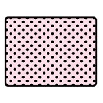 Polka Dots - Black on Piggy Pink Double Sided Fleece Blanket (Small) (Two Sides)