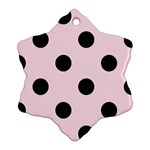 Polka Dots - Black on Piggy Pink Ornament (Snowflake)