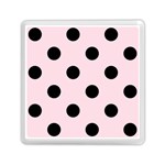 Polka Dots - Black on Piggy Pink Memory Card Reader with Storage (Square)