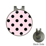 Polka Dots - Black on Piggy Pink Golf Ball Marker Hat Clip