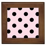 Polka Dots - Black on Piggy Pink Framed Tile