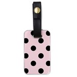 Polka Dots - Black on Piggy Pink Luggage Tag (One Side)