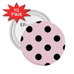 Polka Dots - Black on Piggy Pink 2.25  Button (10 pack)
