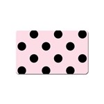 Polka Dots - Black on Piggy Pink Magnet (Name Card)