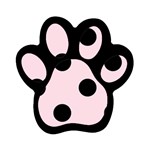 Polka Dots - Black on Piggy Pink Magnet (Paw Print)