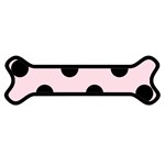 Polka Dots - Black on Piggy Pink Magnet (Dog Bone)