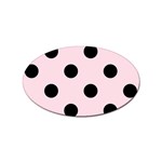 Polka Dots - Black on Piggy Pink Sticker Oval (10 pack)