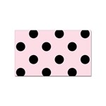 Polka Dots - Black on Piggy Pink Sticker (Rectangular)