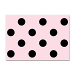 Polka Dots - Black on Piggy Pink Sticker A4 (100 pack)