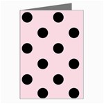 Polka Dots - Black on Piggy Pink Greeting Card