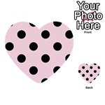 Polka Dots - Black on Piggy Pink Multi-purpose Cards (Heart)