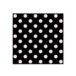 Polka Dots - Piggy Pink on Black Satin Bandana Scarf