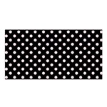 Polka Dots - Piggy Pink on Black Satin Shawl