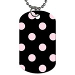 Polka Dots - Piggy Pink on Black Dog Tag (One Side)