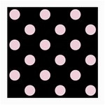 Polka Dots - Piggy Pink on Black Medium Glasses Cloth