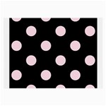 Polka Dots - Piggy Pink on Black Large Glasses Cloth (2 Sides)