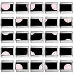 Polka Dots - Piggy Pink on Black 9mm Italian Charm (25 pack)