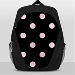 Polka Dots - Piggy Pink on Black Backpack Bag