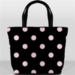 Polka Dots - Piggy Pink on Black Bucket Bag