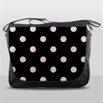 Polka Dots - Piggy Pink on Black Messenger Bag
