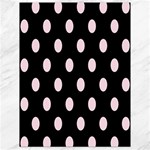 Polka Dots - Piggy Pink on Black Canvas 18  x 24 