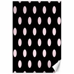 Polka Dots - Piggy Pink on Black Canvas 20  x 30 