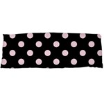 Polka Dots - Piggy Pink on Black Body Pillow Case (Dakimakura) (One Side)