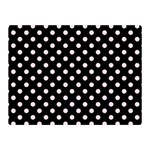 Polka Dots - Piggy Pink on Black Double Sided Flano Blanket (Mini)