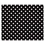 Polka Dots - Piggy Pink on Black Double Sided Flano Blanket (Small)