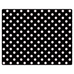Polka Dots - Piggy Pink on Black Double Sided Flano Blanket (Medium)