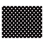 Polka Dots - Piggy Pink on Black Double Sided Flano Blanket (Large)