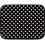 Polka Dots - Piggy Pink on Black Fleece Blanket (Mini)