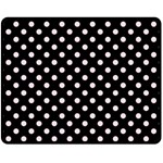 Polka Dots - Piggy Pink on Black Fleece Blanket (Medium) (One Side)