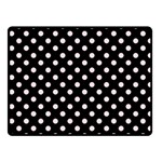Polka Dots - Piggy Pink on Black Fleece Blanket (Small) (One Side)
