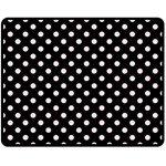 Polka Dots - Piggy Pink on Black Double Sided Fleece Blanket (Medium) (Two Sides)