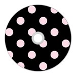 Polka Dots - Piggy Pink on Black CD Wall Clock