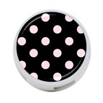 Polka Dots - Piggy Pink on Black 4-Port USB Hub (Two Sides)