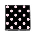 Polka Dots - Piggy Pink on Black Memory Card Reader (Square)