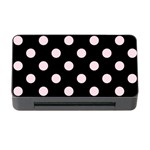 Polka Dots - Piggy Pink on Black Memory Card Reader with CF