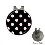 Polka Dots - Piggy Pink on Black Golf Ball Marker Hat Clip