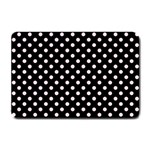 Polka Dots - Piggy Pink on Black Small Doormat