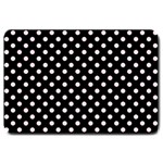 Polka Dots - Piggy Pink on Black Large Doormat